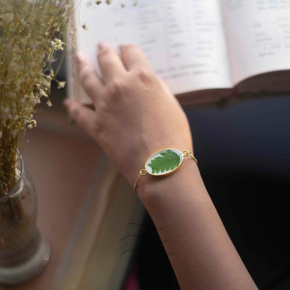 Forever Fern Bracelet - Real flower Jewellery - Leafy Affair