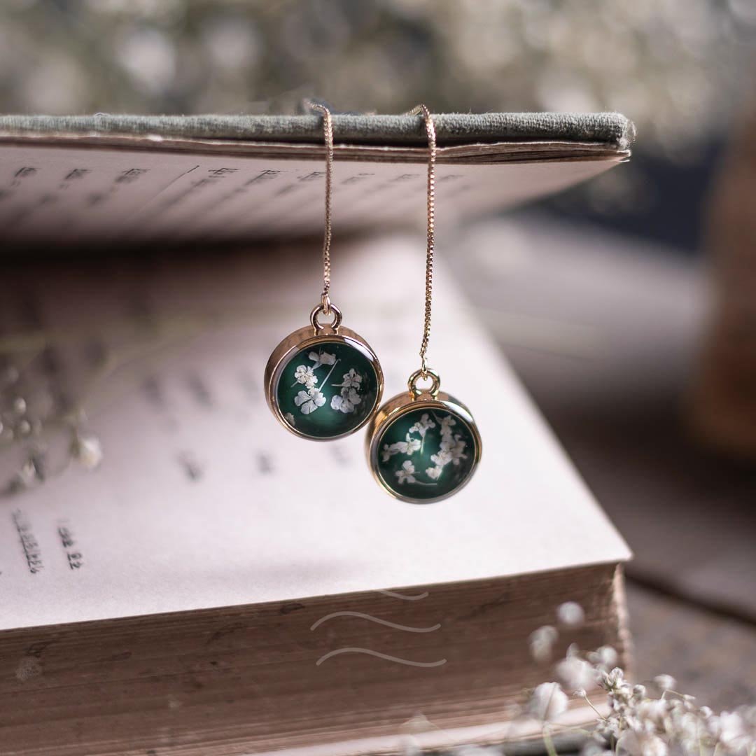 Borealis Earrings - Real flower Jewellery - Leafy Affair