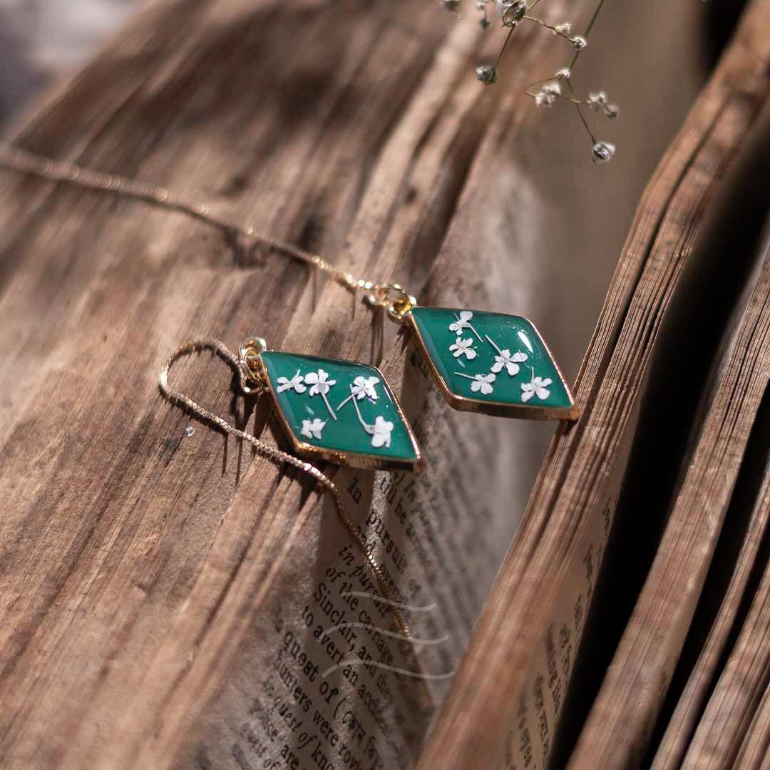 Aurora Earrings - Real flower Jewellery - Leafy Affair