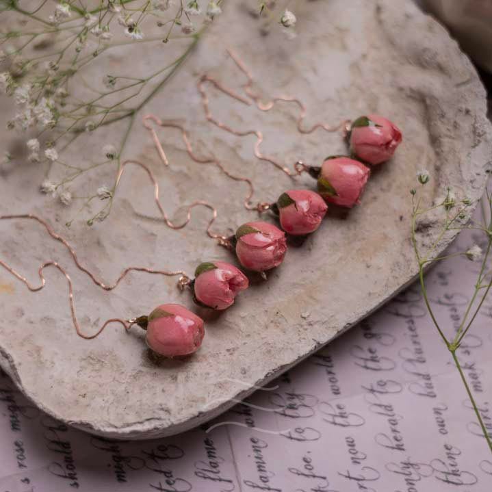 Coralie Earrings - Real flower Jewellery - Leafy Affair