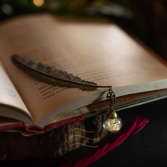 Feather Bookmark - Real flower Jewellery - Leafy Affair