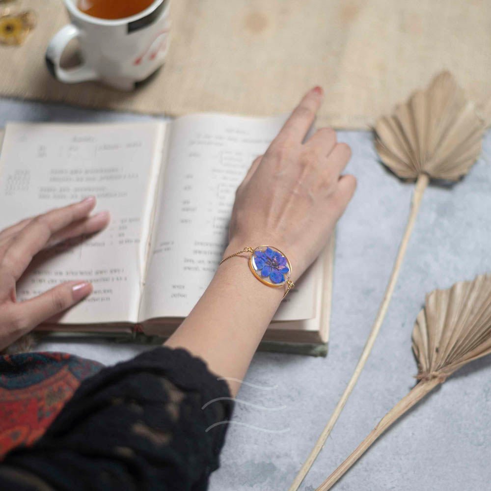 Neptune's Bloom Bracelet - Real flower Jewellery - Leafy Affair