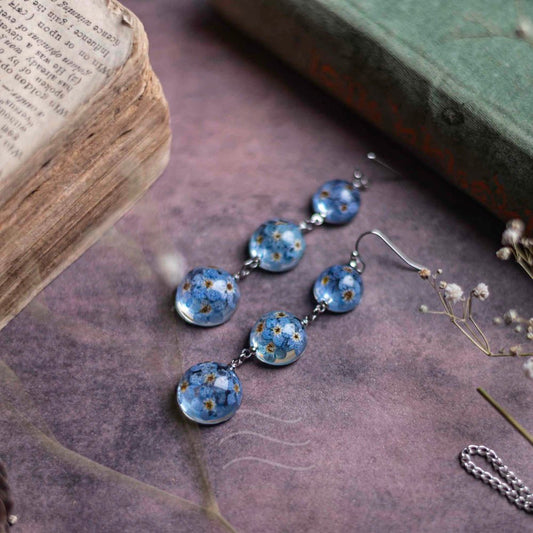 Cascading Raindrops Earrings - Real flower Jewellery - Leafy Affair
