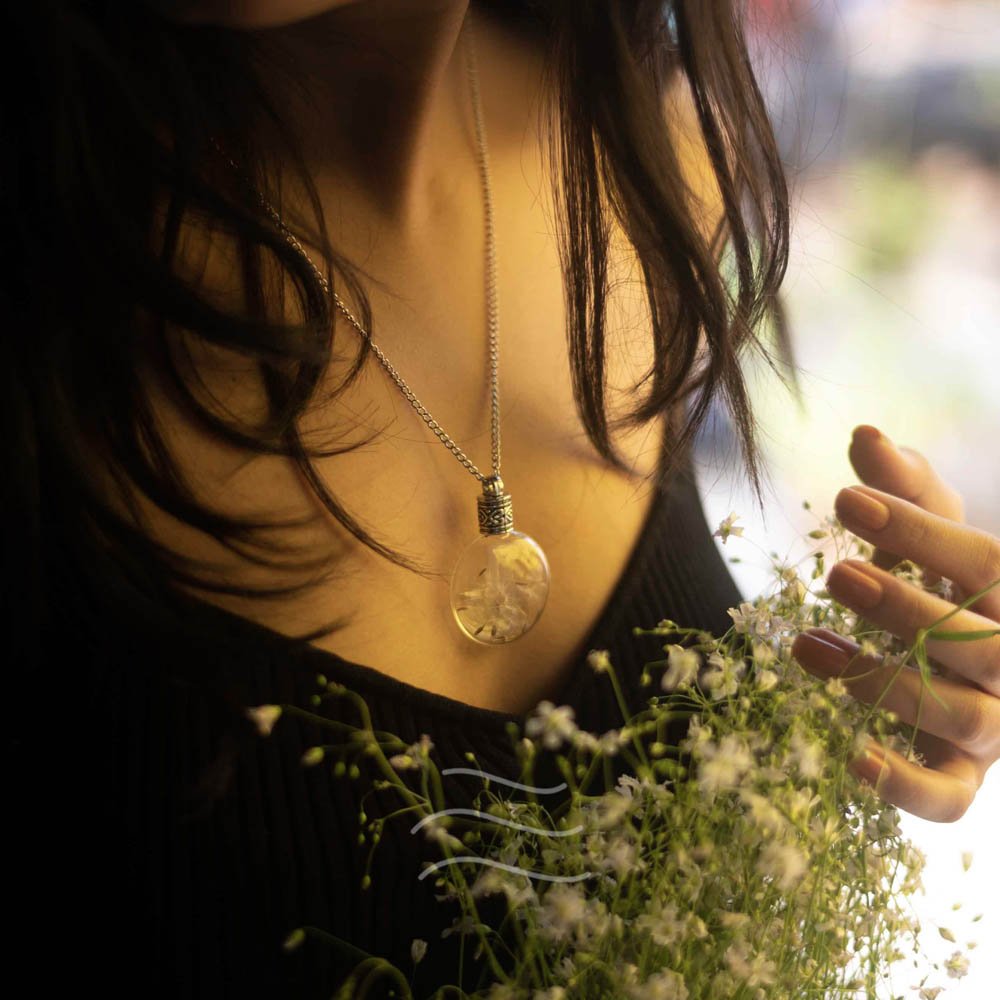 Enchanted Fairy Dust Necklace - Real flower Jewellery - Leafy Affair