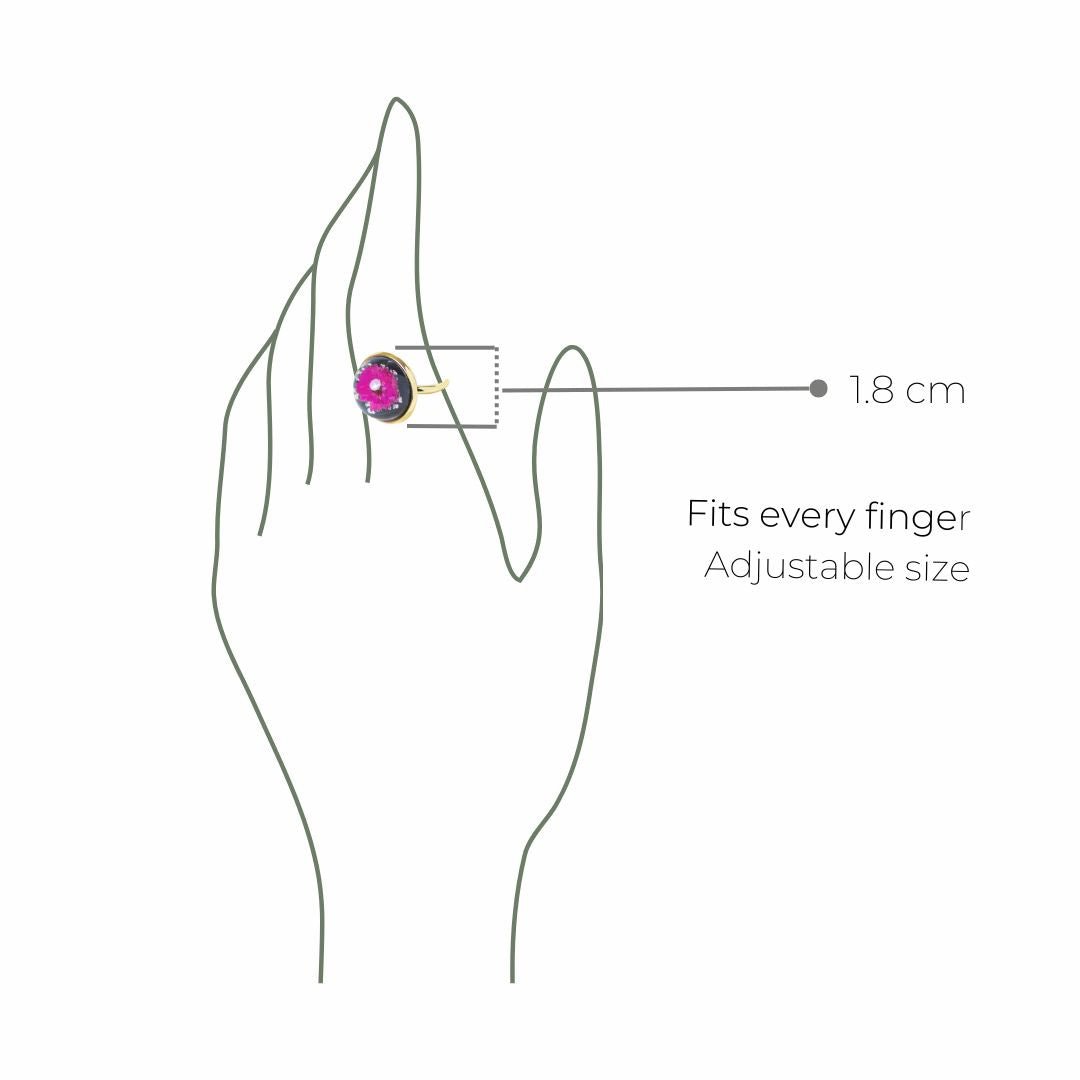 Ruby Dreams Ring - Real flower Jewellery - Leafy Affair