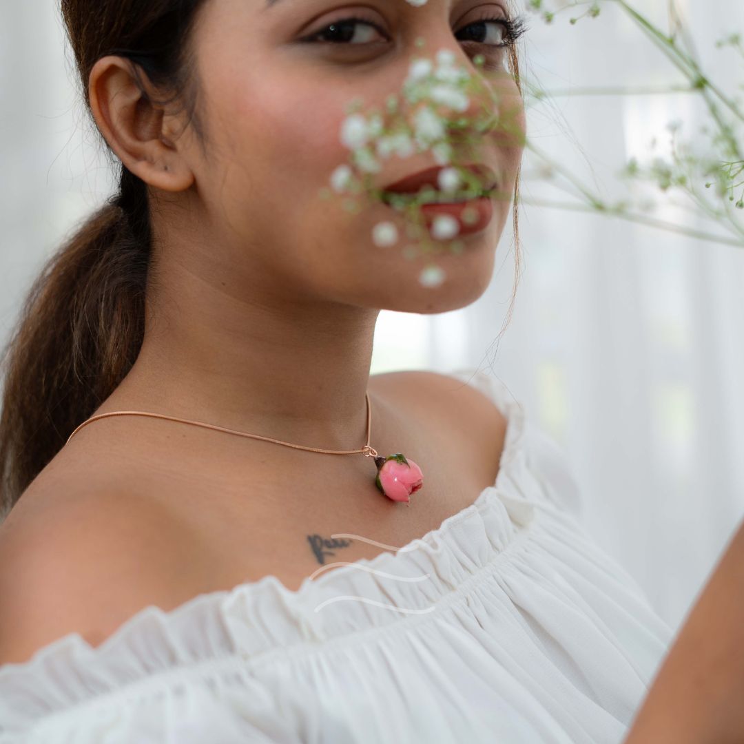 Coralie Set - Real flower Jewellery - Leafy Affair