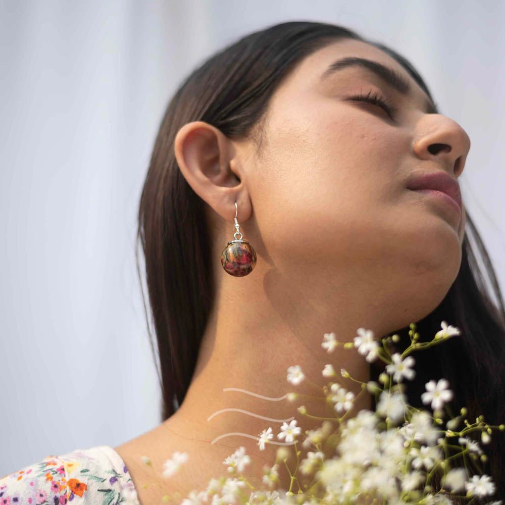 Sonnets of Love- Roselet Earrings - Real flower Jewellery - Leafy Affair