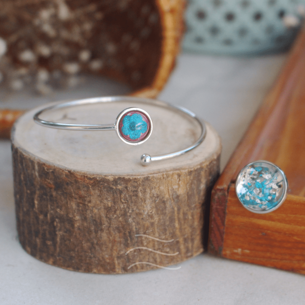 Turquoise Seas Set - Real flower Jewellery - Leafy Affair