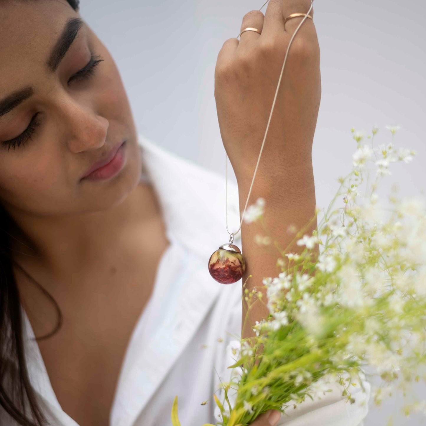 Sonnets of Love - Roselet Necklace - Real flower Jewellery - Leafy Affair