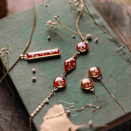 Rosette Set - Real flower Jewellery - Leafy Affair