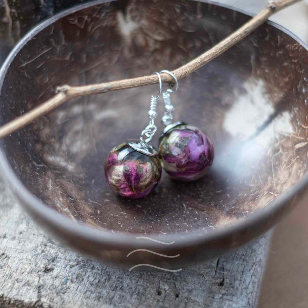 Sonnets of Love- Roselet Earrings - Real flower Jewellery - Leafy Affair