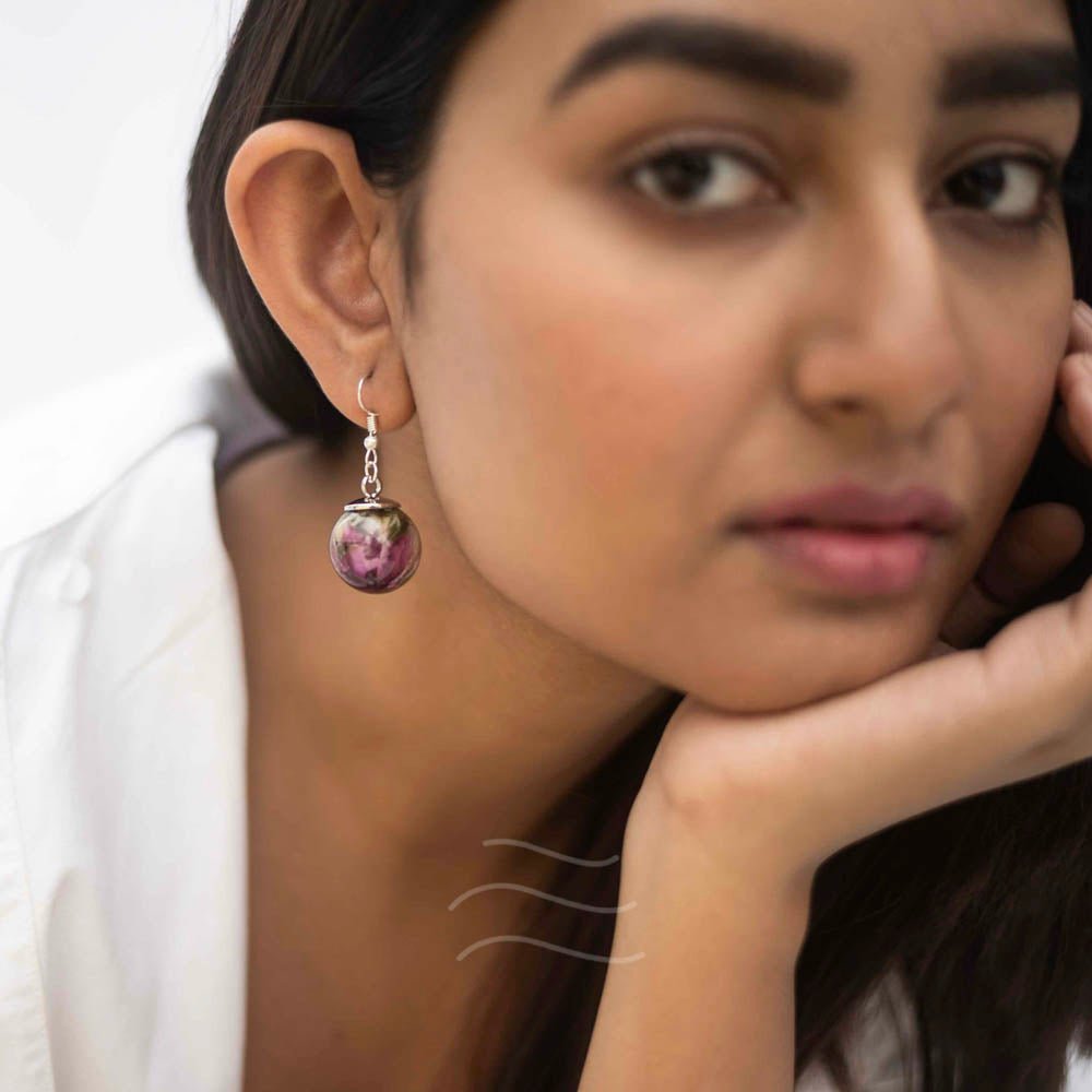Sonnets of Love- Roselet Earrings - Real flower Jewellery - Leafy Affair