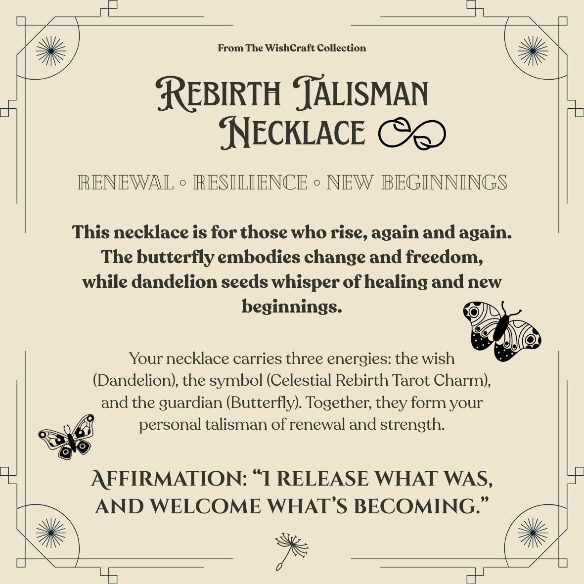 🦋 Rebirth Talisman Necklace - Real flower Jewellery - Leafy Affair