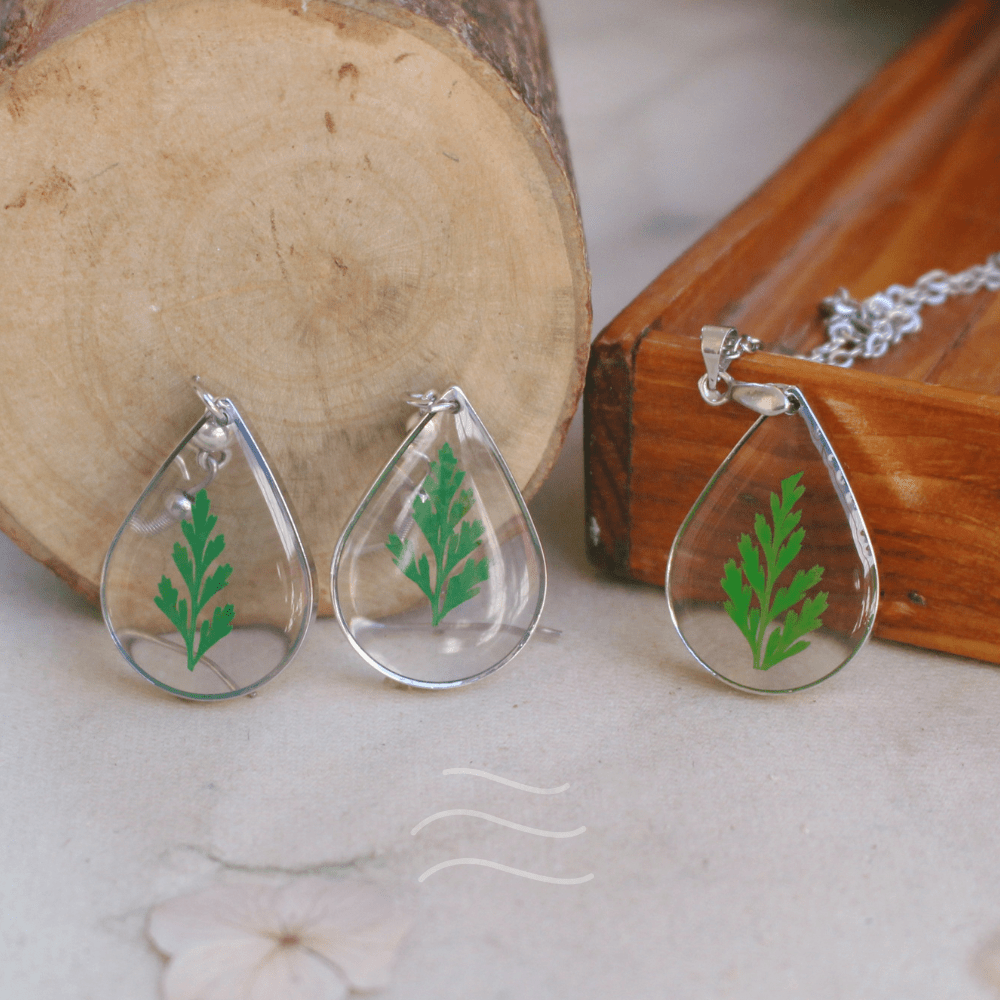 Wild Fern Set - Real flower Jewellery - Leafy Affair