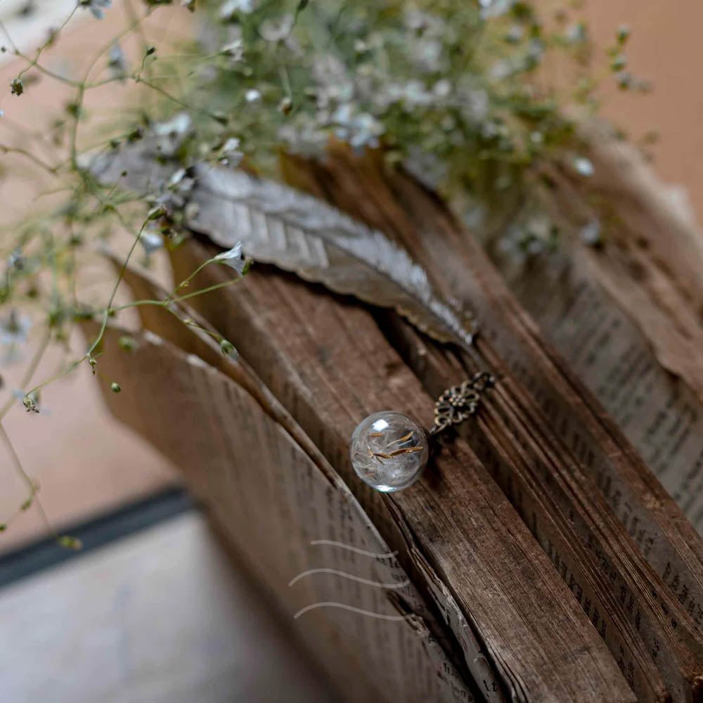 Feather Bookmark - Real flower Jewellery - Leafy Affair