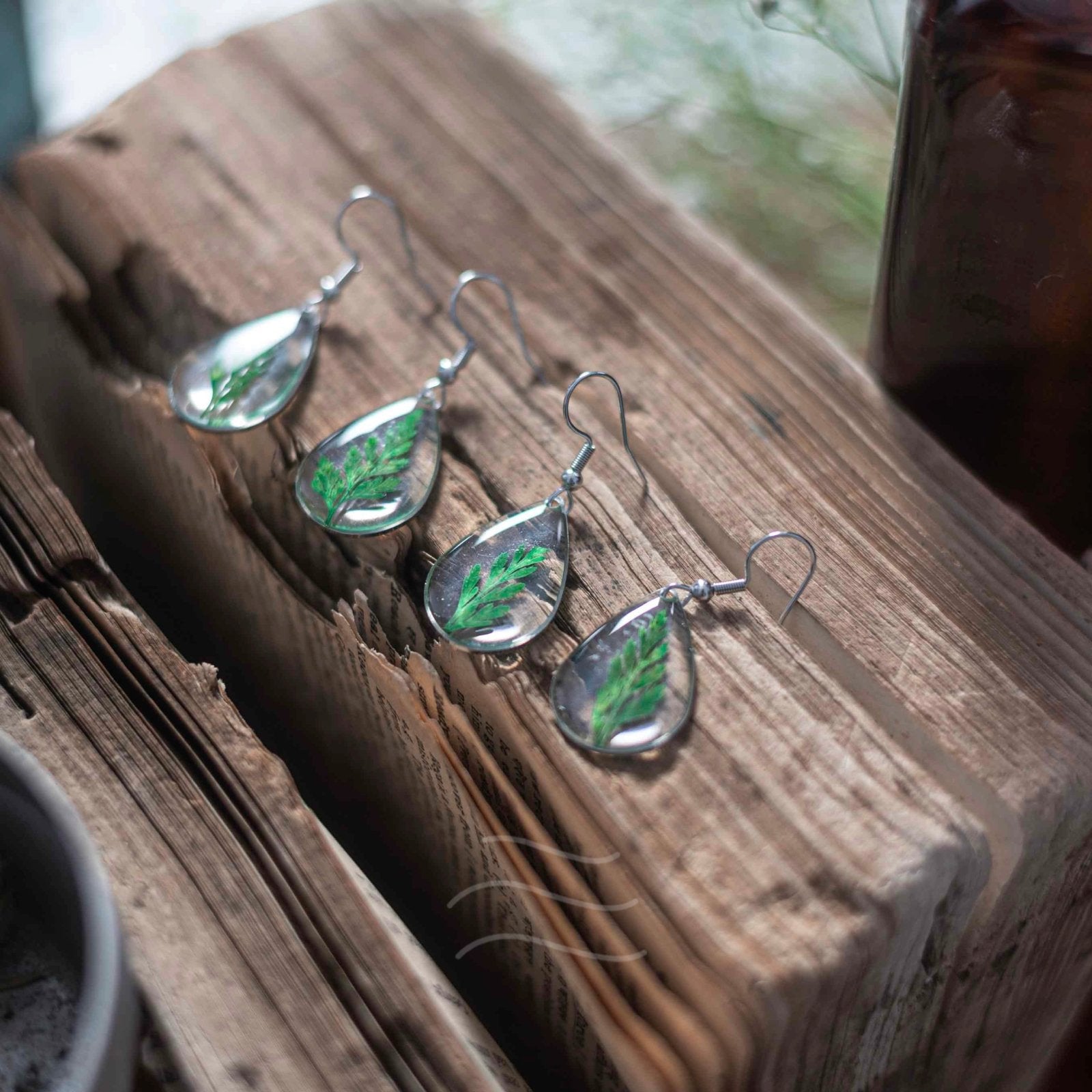 Jane's Leaf Earrings - Real flower Jewellery - Leafy Affair