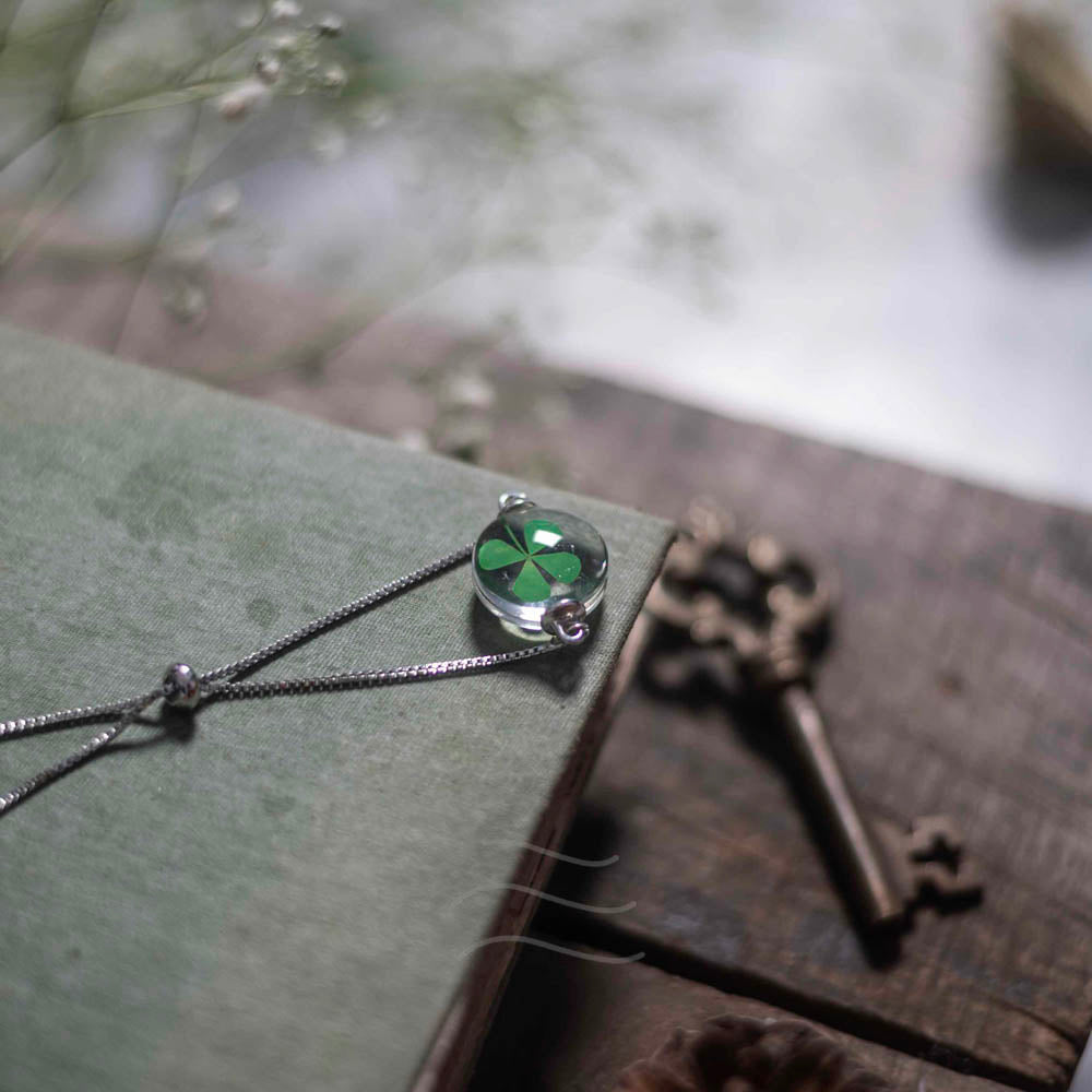 Irish Luck Bracelet - Clover - Real flower Jewellery - Leafy Affair