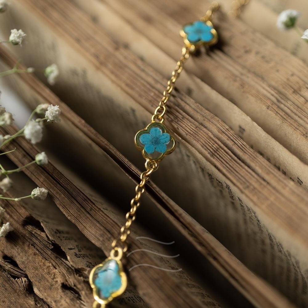 Stormy Memoir Bracelet - Real flower Jewellery - Leafy Affair