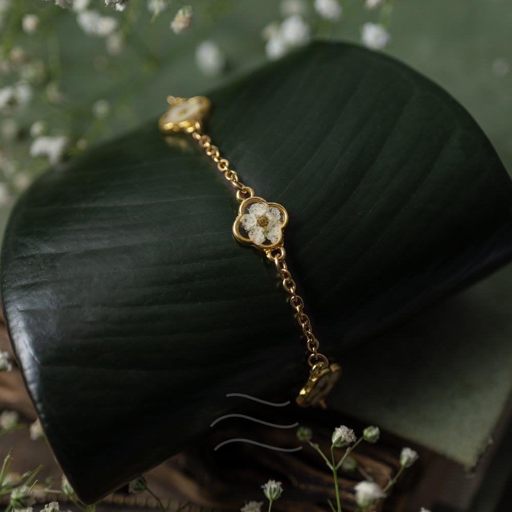 Cipher Bloom Bracelet - Real flower Jewellery - Leafy Affair