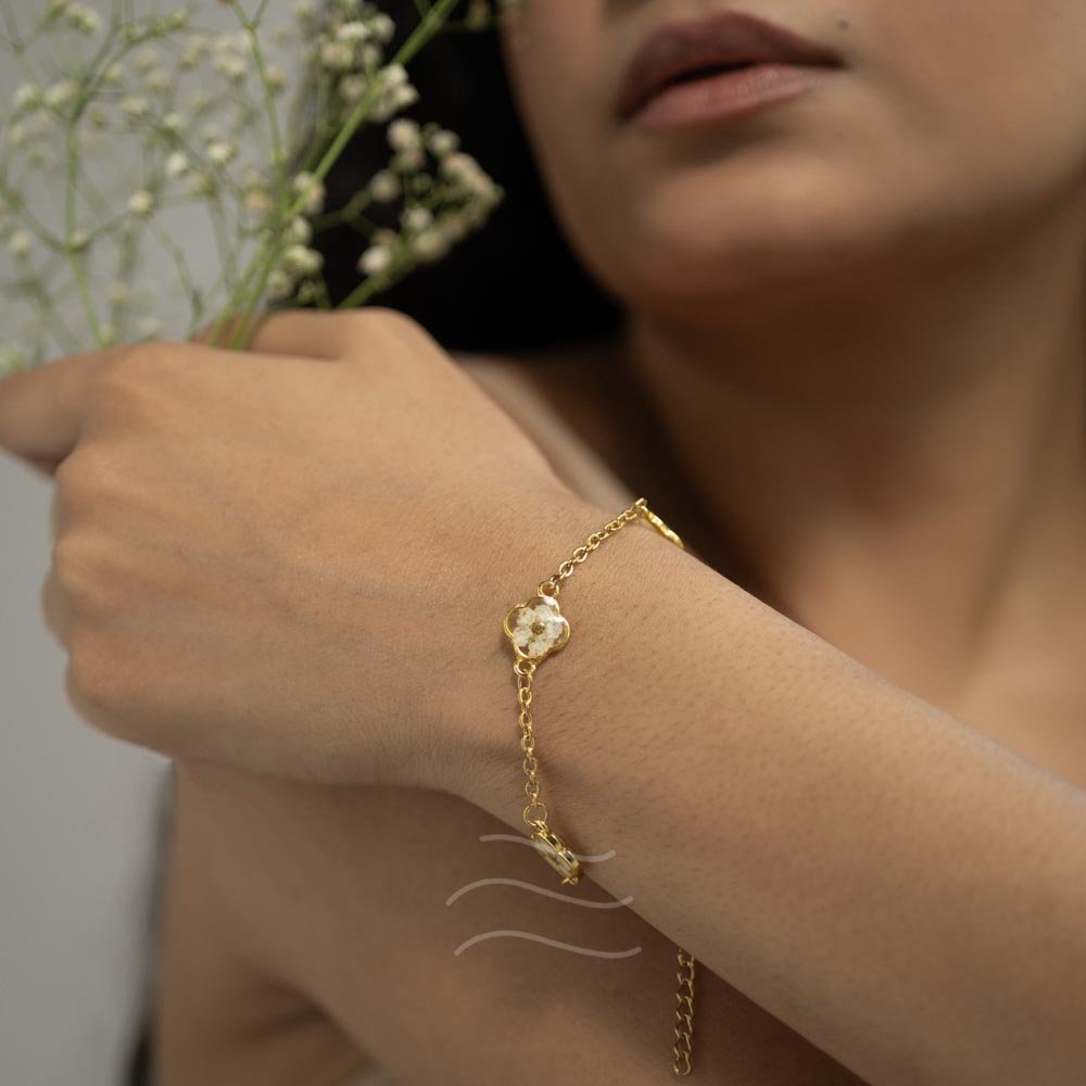 Cipher Bloom Bracelet - Real flower Jewellery - Leafy Affair