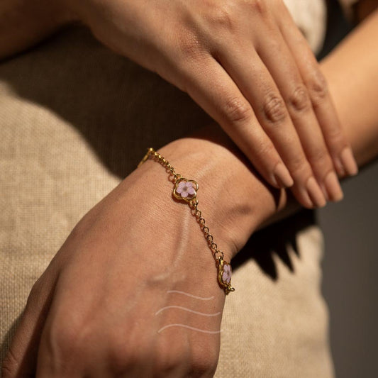 Violet Secret Bracelet - Real flower Jewellery - Leafy Affair