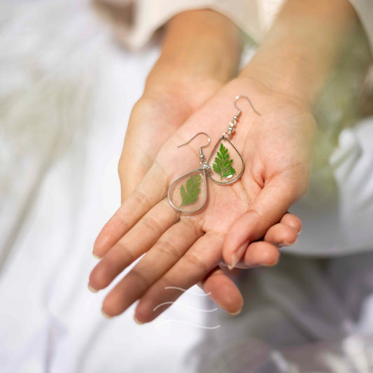 Jane's Leaf Earrings - Real flower Jewellery - Leafy Affair