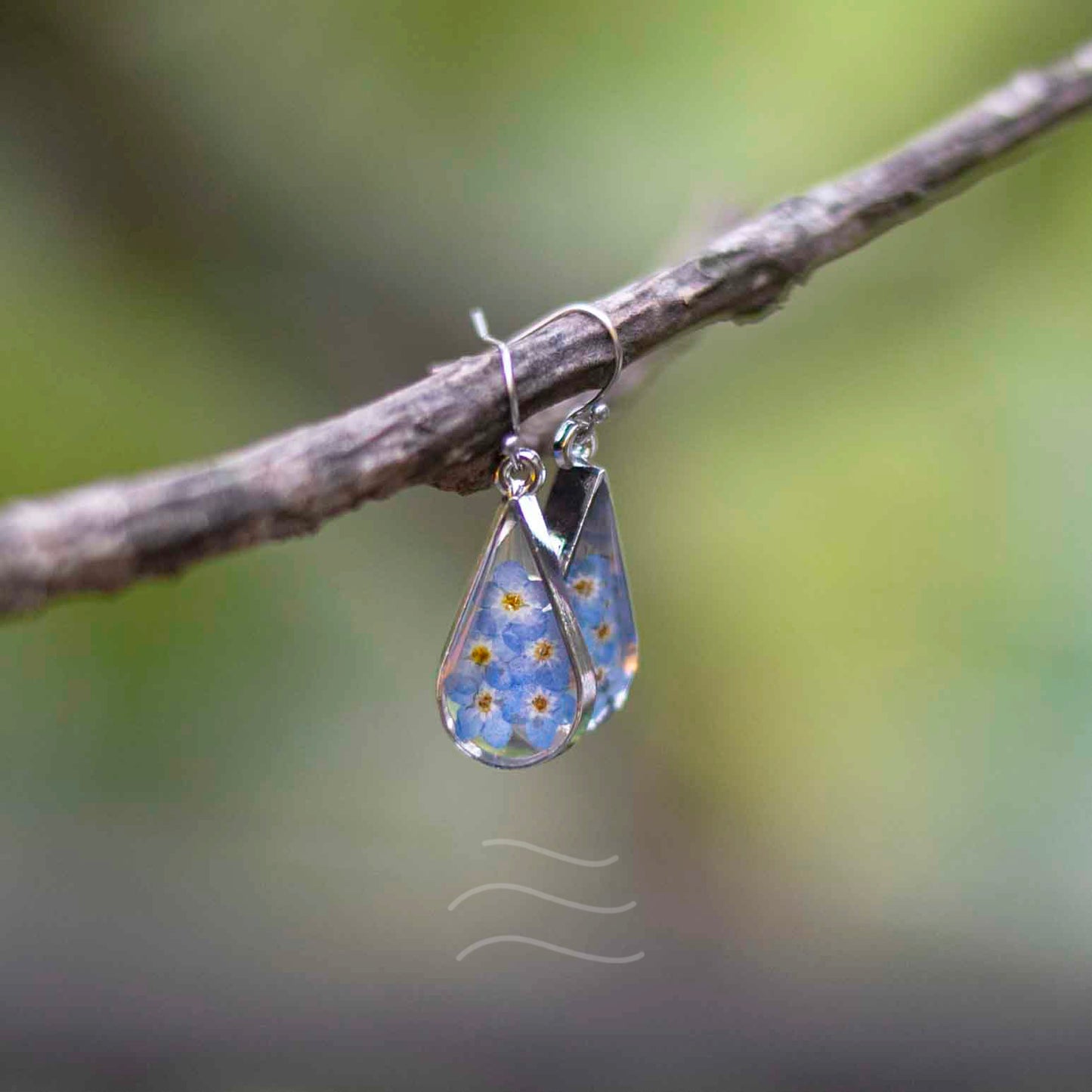 Forget-Me-Not Love Earrings - Real flower Jewellery - Leafy Affair