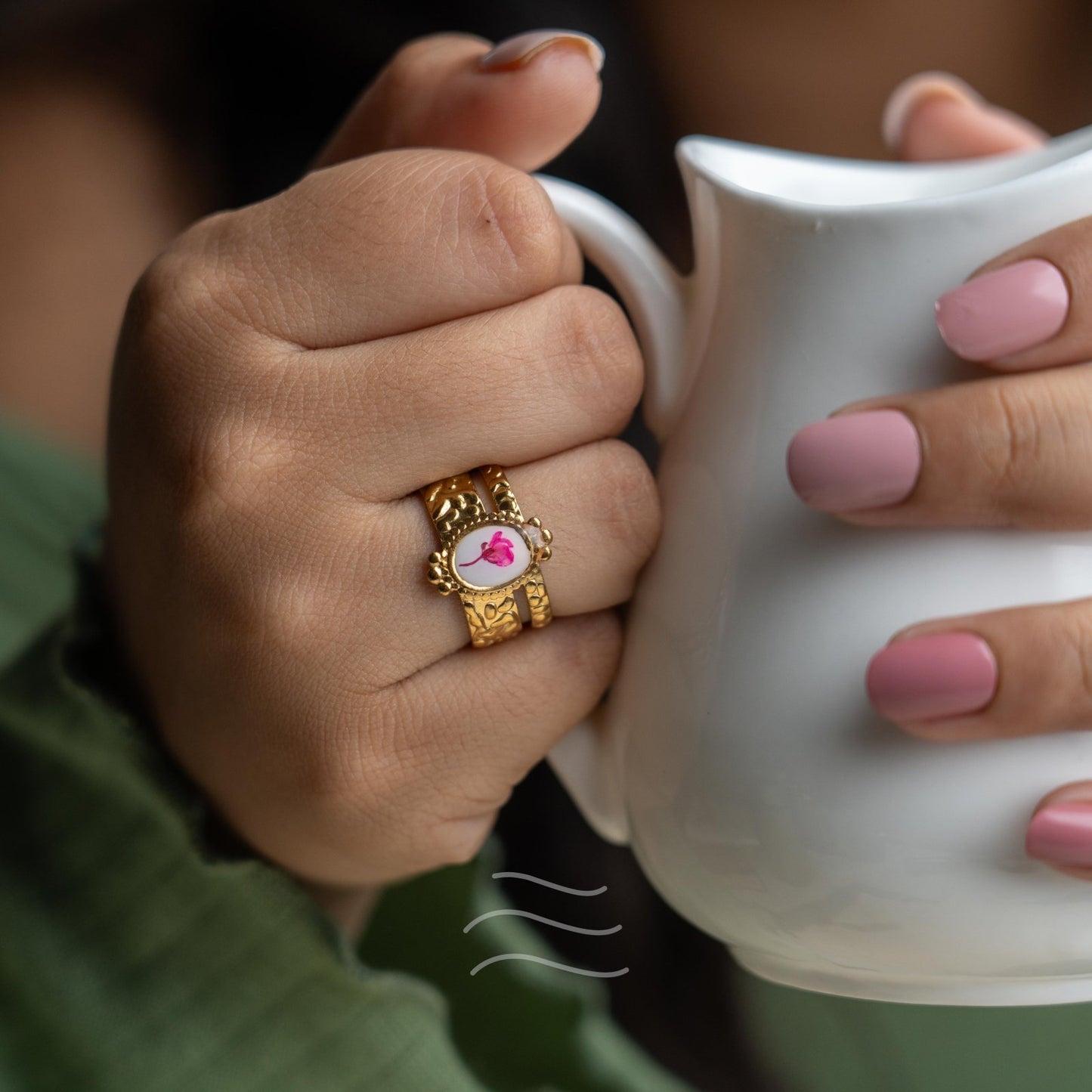 The Darling Duchess Ring - Real flower Jewellery - Leafy Affair
