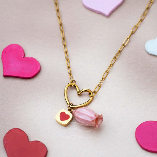 The Heart Skip Necklace - Real flower Jewellery - Leafy Affair