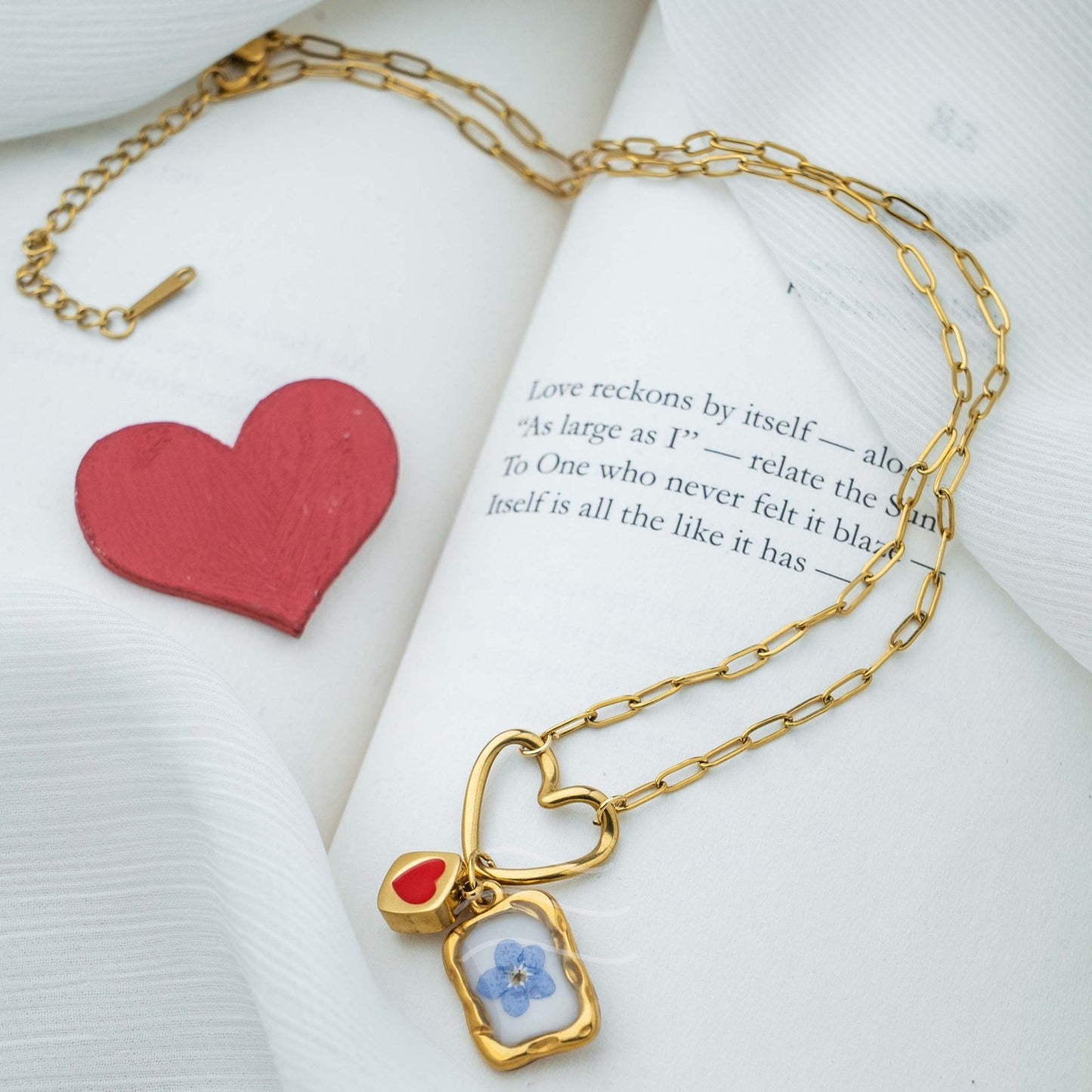 Love Story Necklace - Real flower Jewellery - Leafy Affair