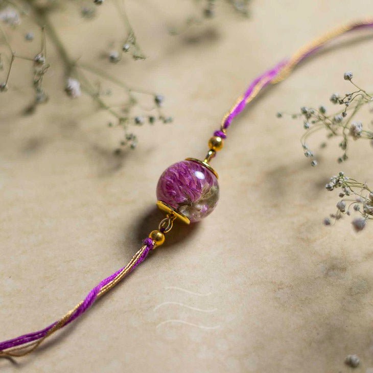 Rangeen Utsah Rakhi - Real flower Jewellery - Leafy Affair