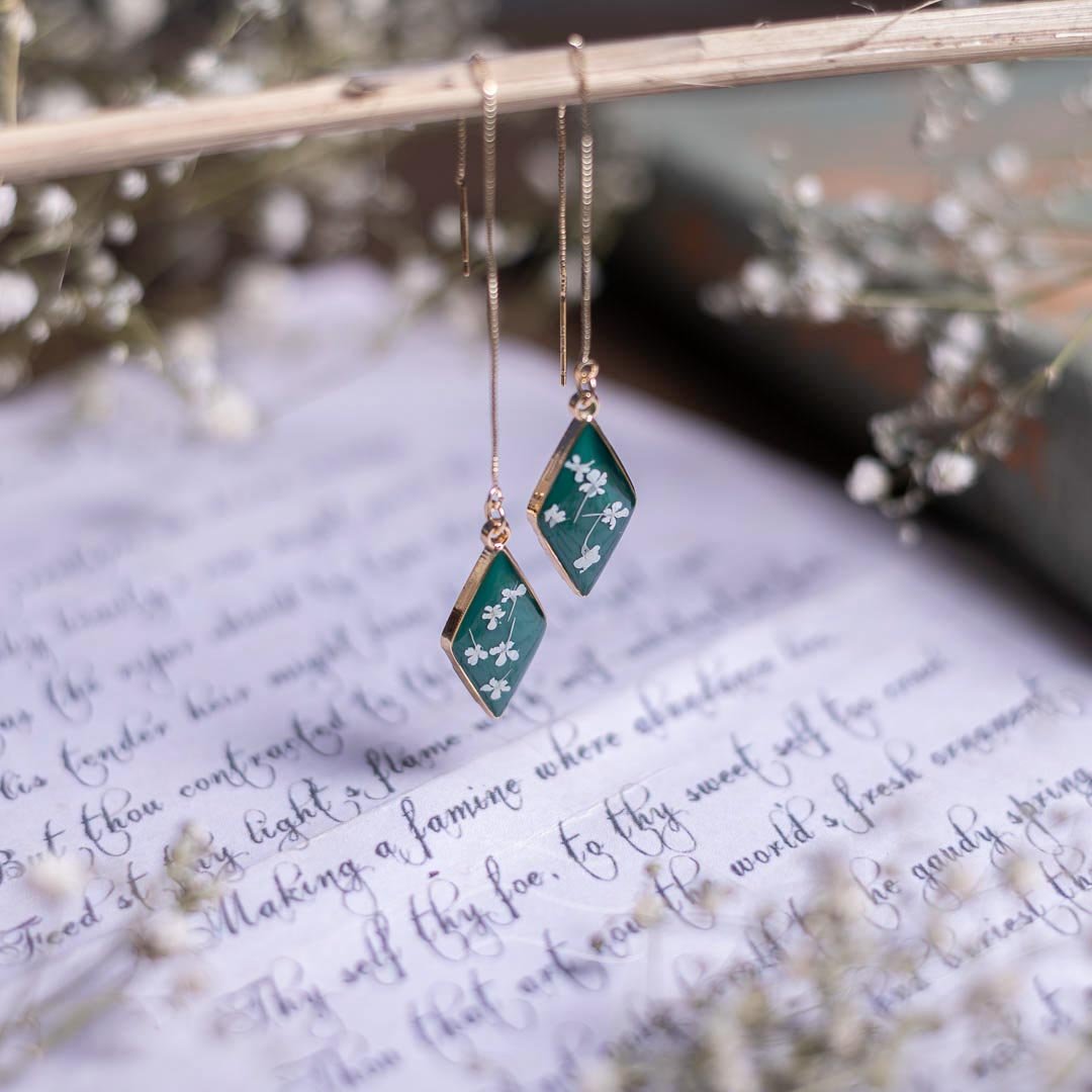 Aurora Earrings - Real flower Jewellery - Leafy Affair