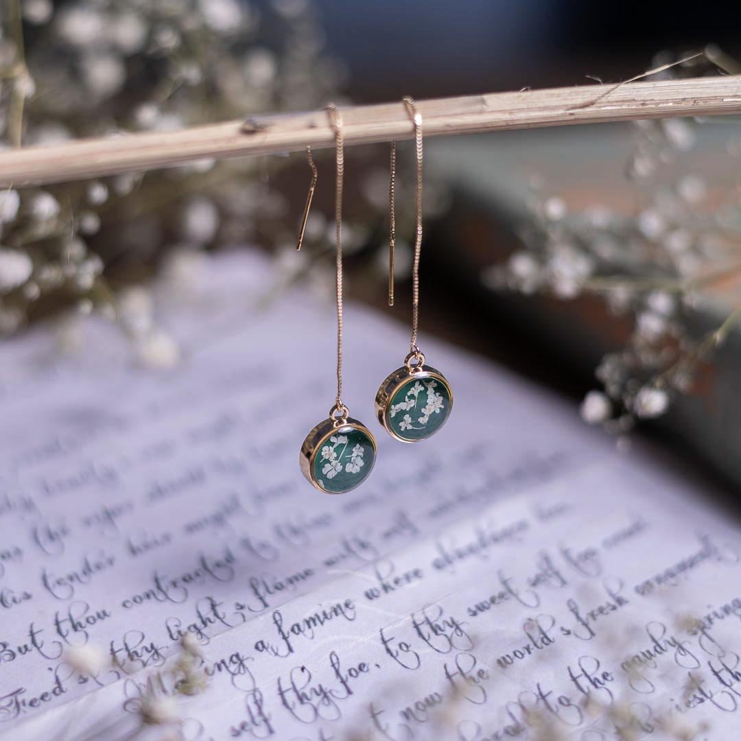 Borealis Earrings - Real flower Jewellery - Leafy Affair