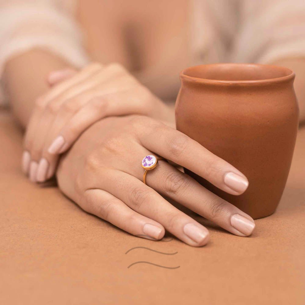 Bird's Nest Lilac Ring - Real flower Jewellery - Leafy Affair
