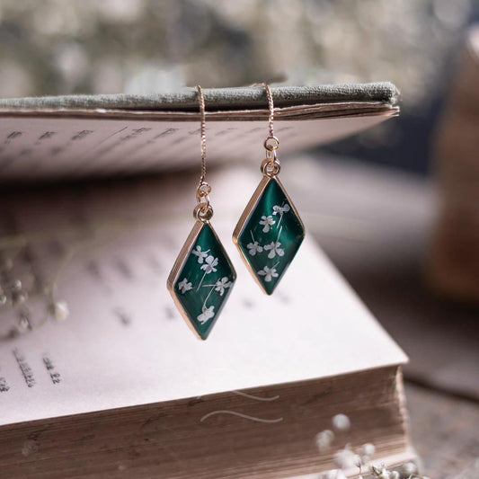 Aurora Earrings - Real flower Jewellery - Leafy Affair