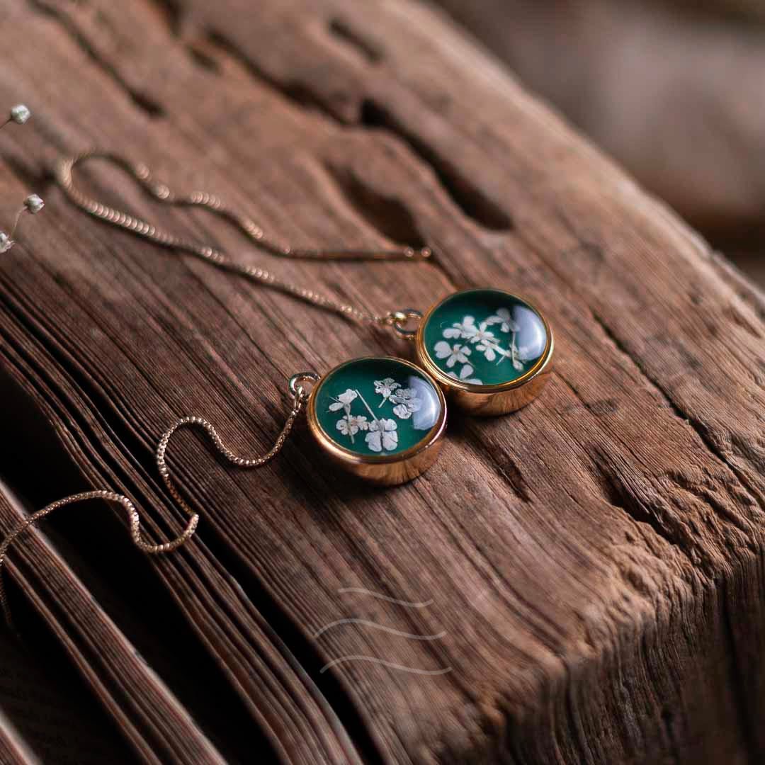Borealis Earrings - Real flower Jewellery - Leafy Affair