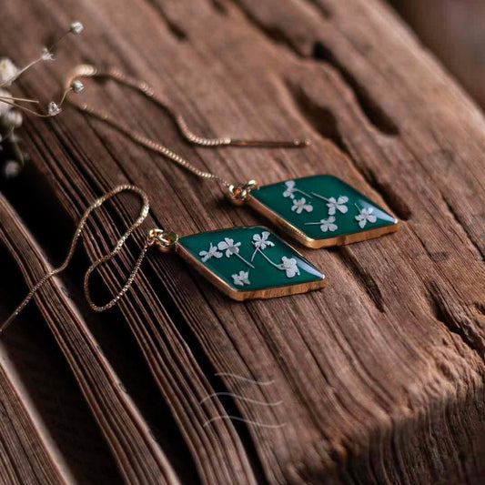 Aurora Earrings - Real flower Jewellery - Leafy Affair