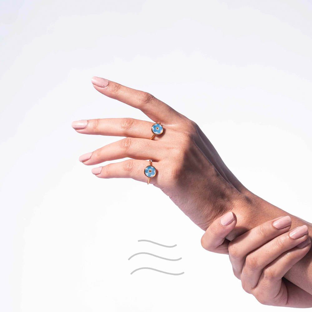 Serene Skies Ring - Real flower Jewellery - Leafy Affair