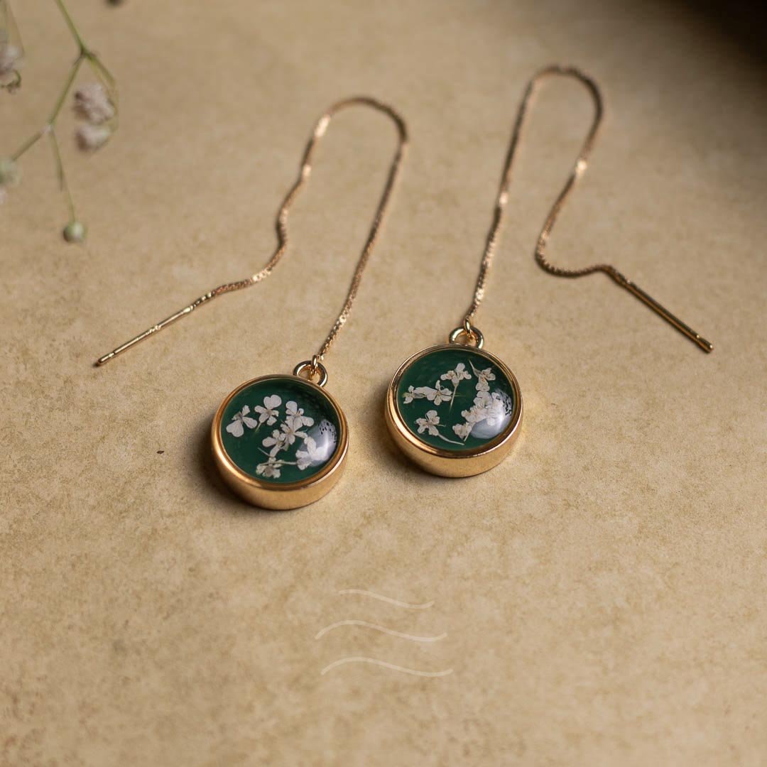 Borealis Earrings - Real flower Jewellery - Leafy Affair