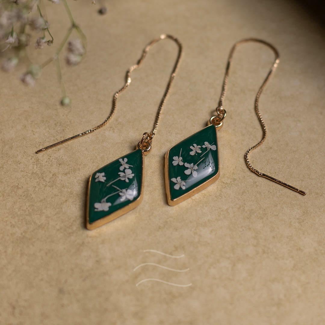 Aurora Earrings - Real flower Jewellery - Leafy Affair