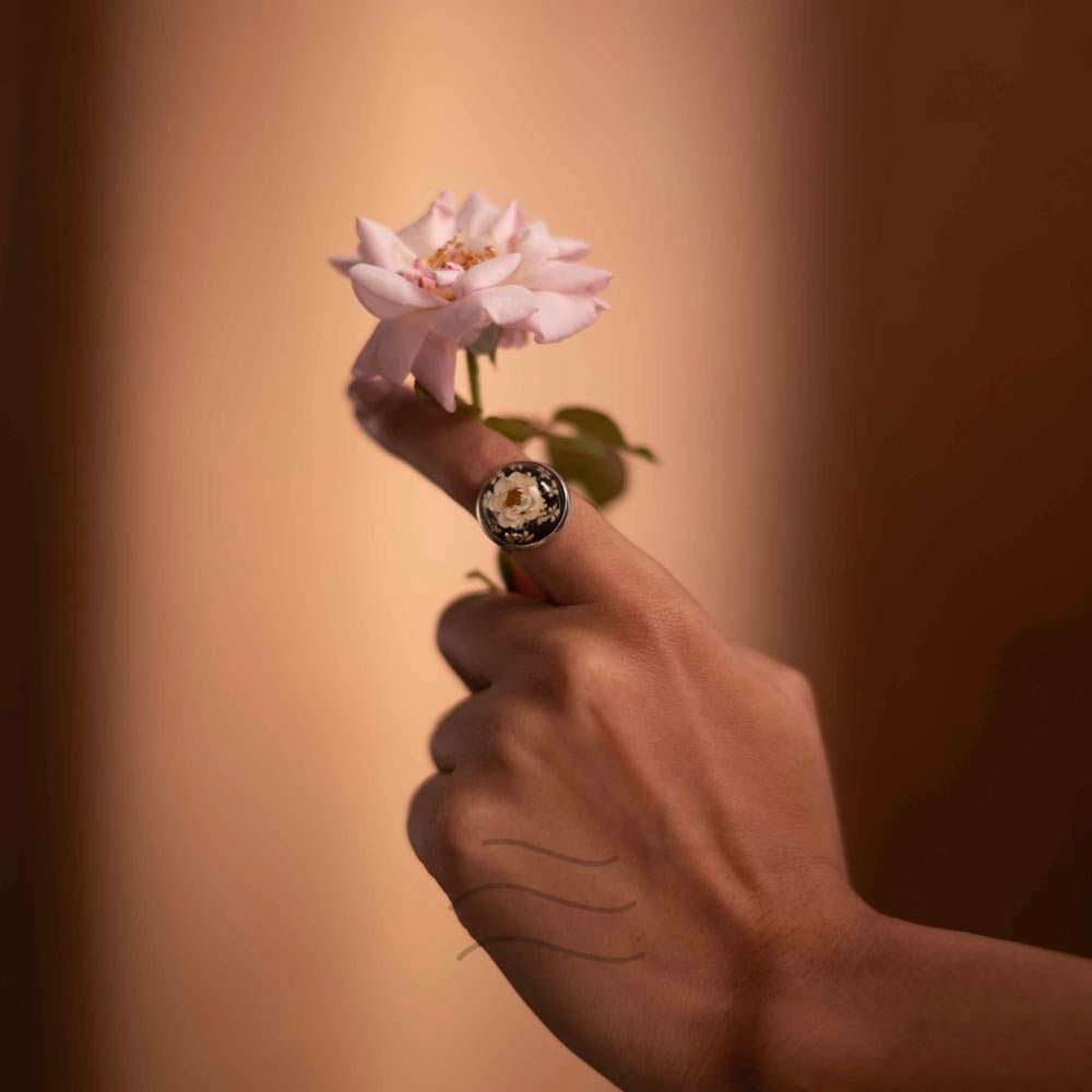 Enchanted Orb Ring - Real flower Jewellery - Leafy Affair