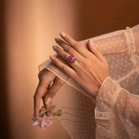 Ruby Dreams Ring - Real flower Jewellery - Leafy Affair