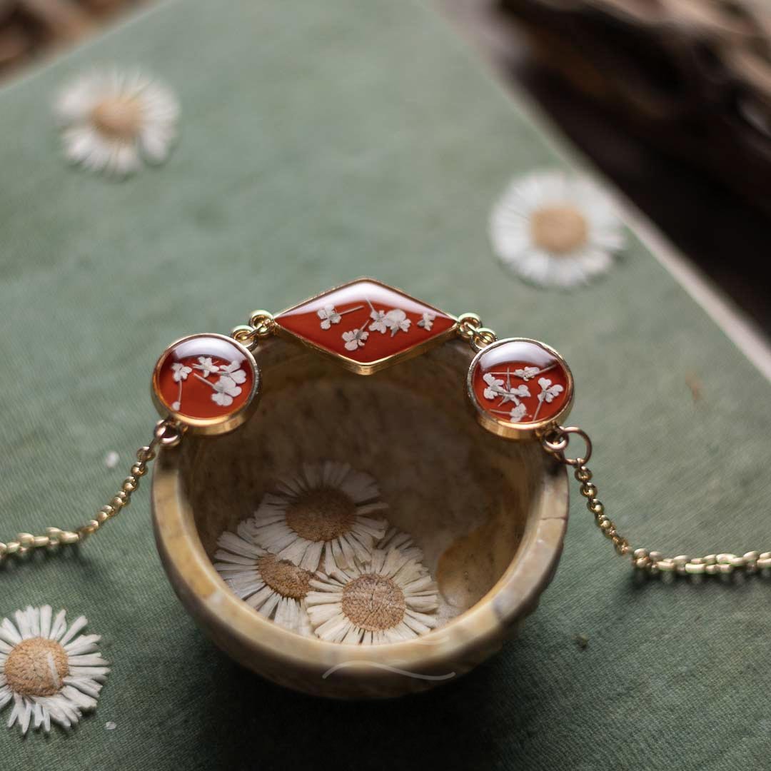 Rosette Set - Real flower Jewellery - Leafy Affair