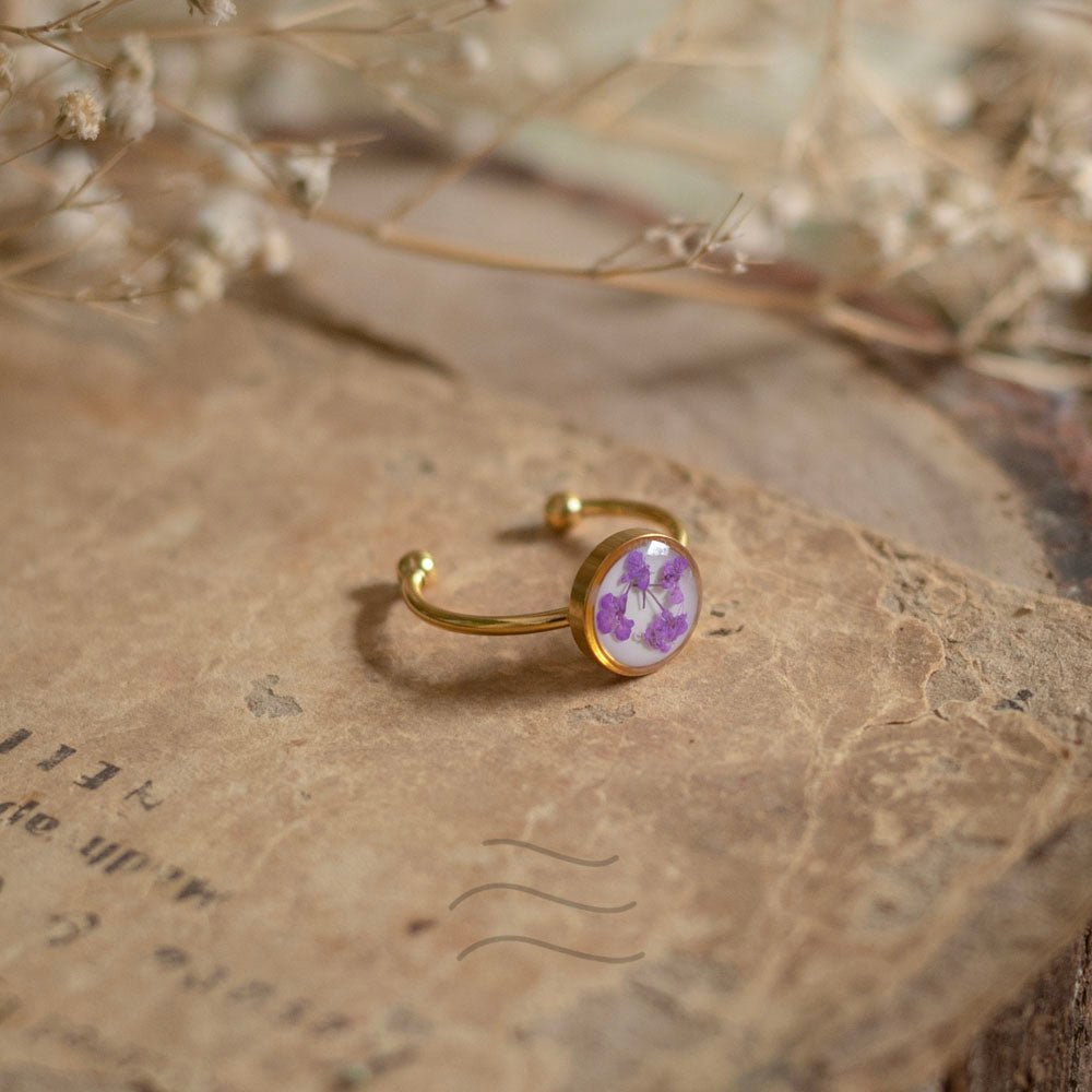 Bird's Nest Lilac Ring - Real flower Jewellery - Leafy Affair