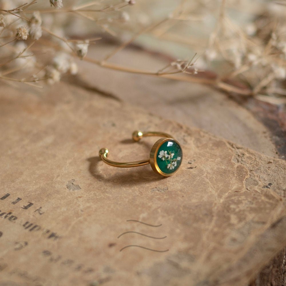 Bird's Nest Jade Ring - Real flower Jewellery - Leafy Affair