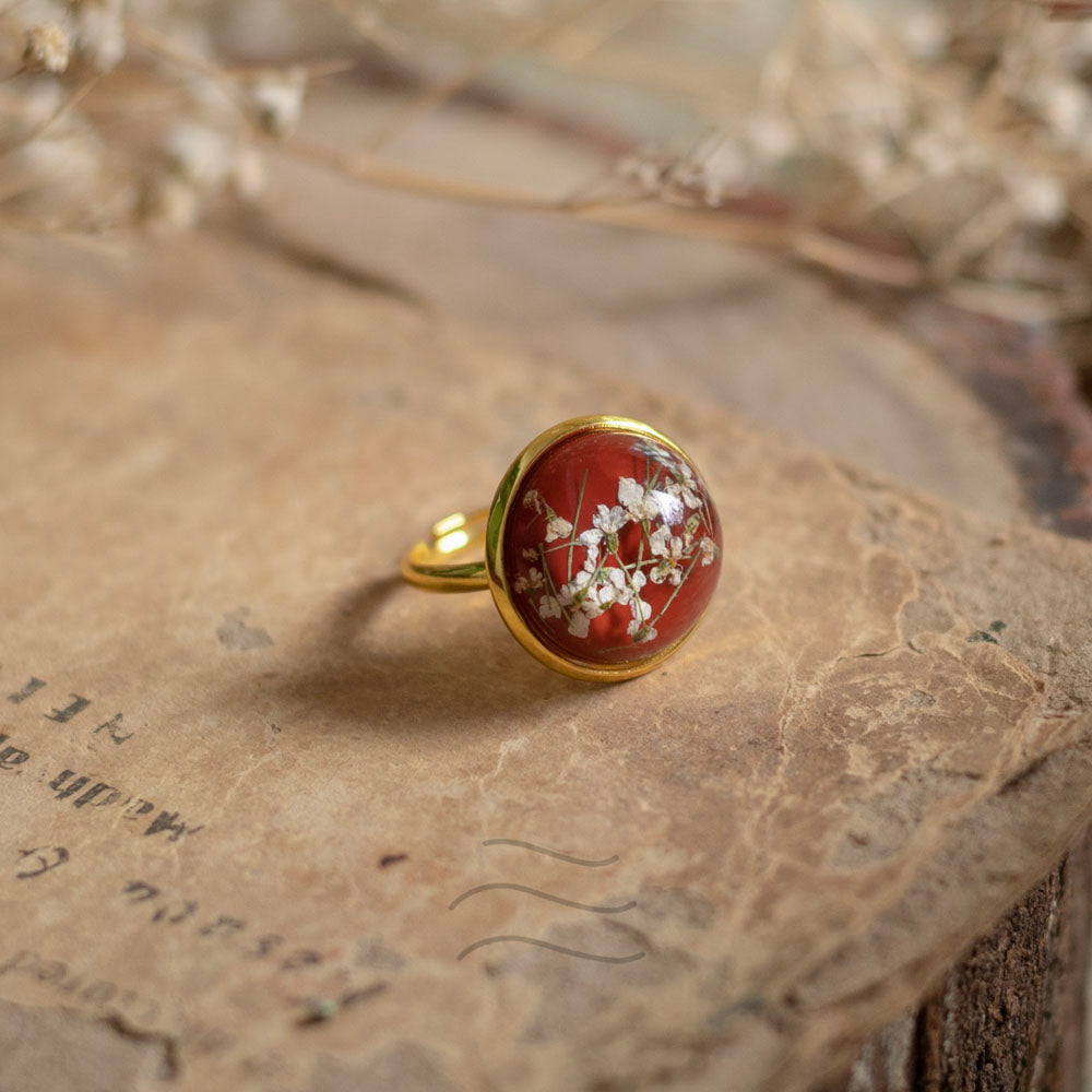 Red Flame Flower Ring Unisex