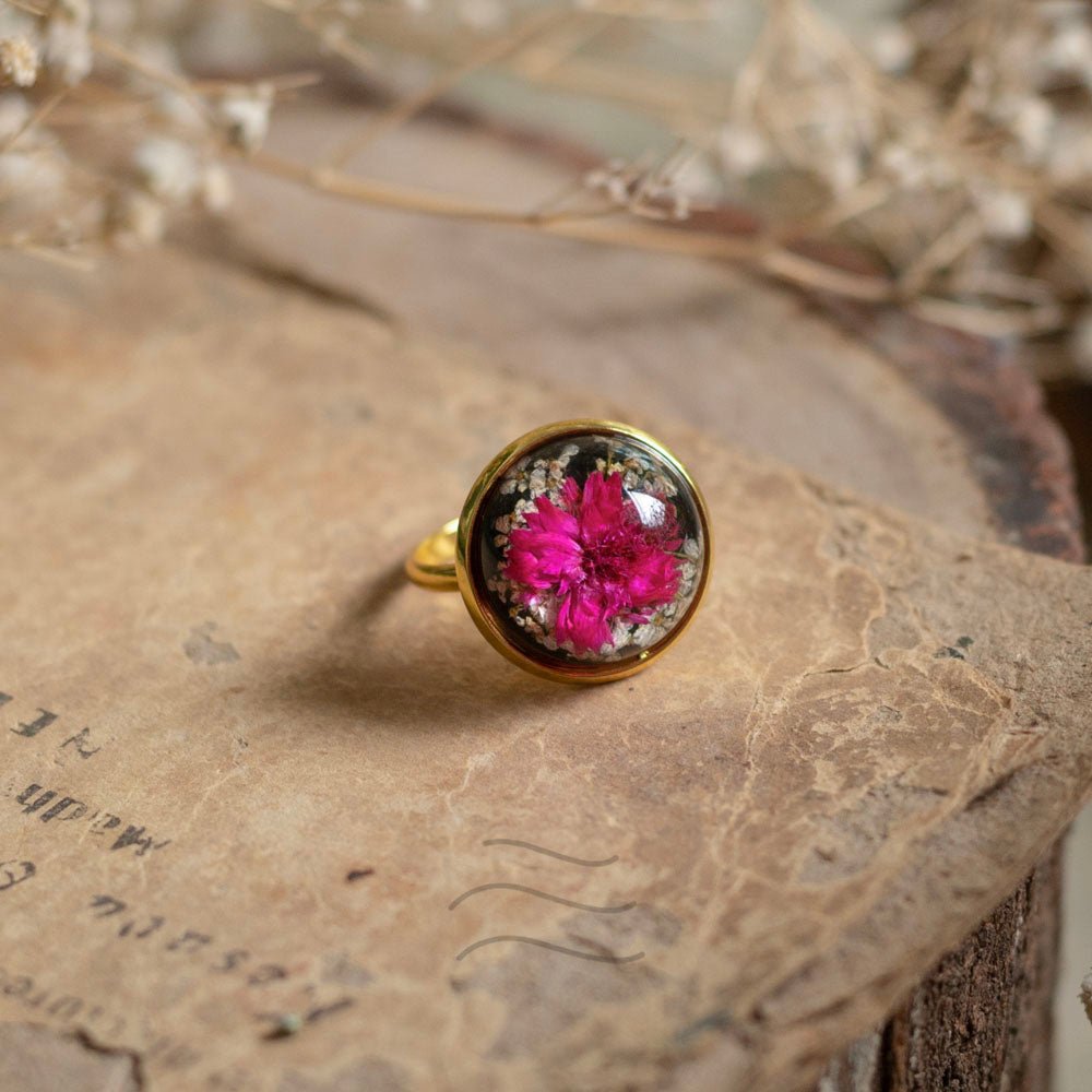 Ruby Dreams Ring - Real flower Jewellery - Leafy Affair