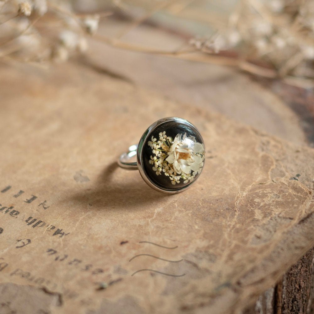 Enchanted Orb Ring - Real flower Jewellery - Leafy Affair