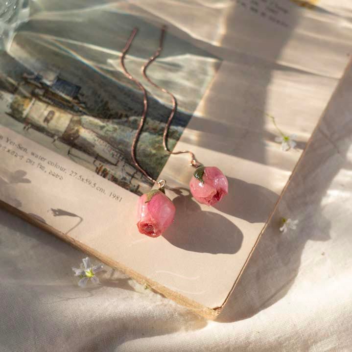 Coralie Earrings - Real flower Jewellery - Leafy Affair