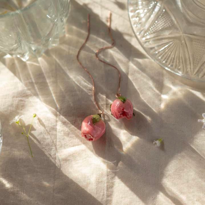 Coralie Earrings - Real flower Jewellery - Leafy Affair